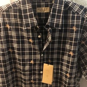 NEW Burberry short sleeve button down